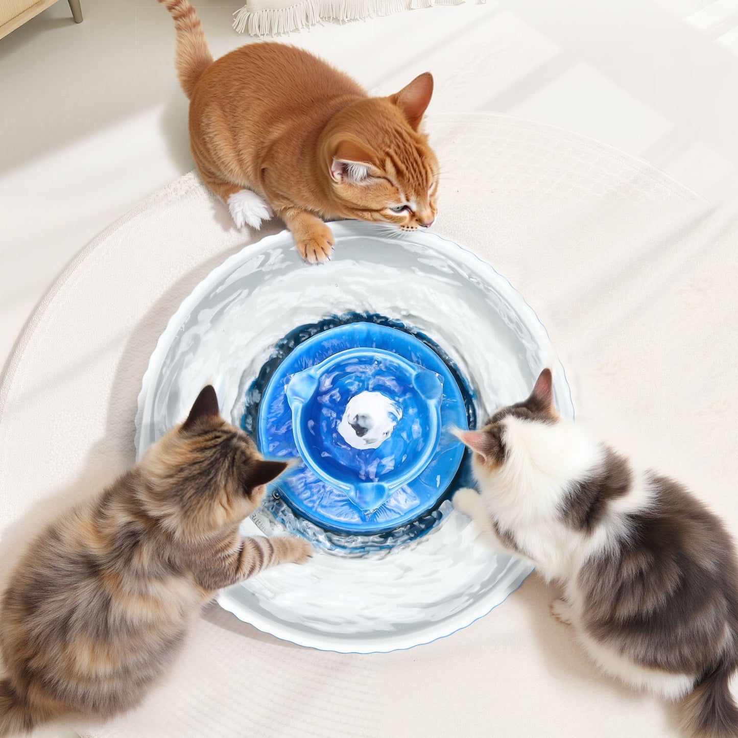 Premium Ceramic Cat Fountain 2.1L - Cupcake Design