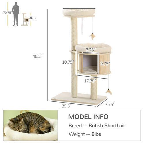 Purrchase 3-Level Cat Tree - Sisal Posts & Play Areas