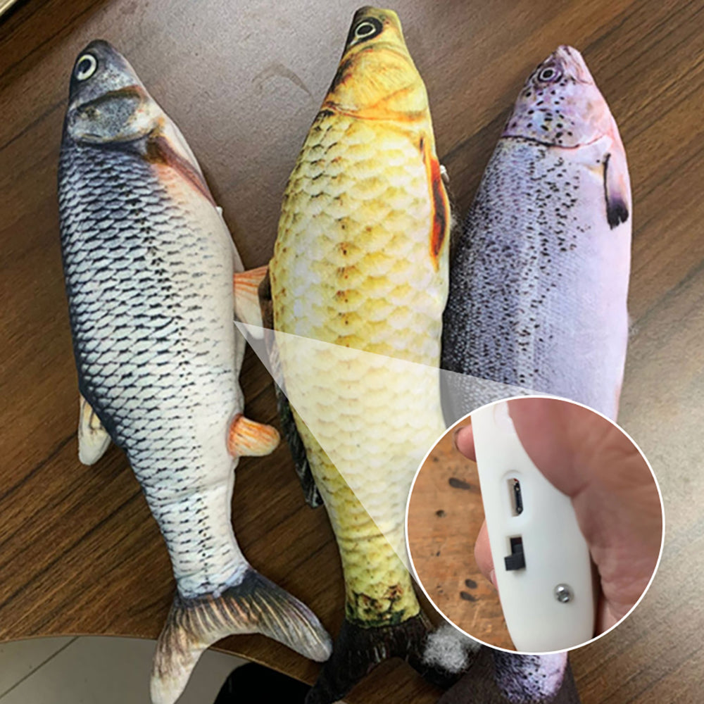 Realistic Flopping Fish Toy 30cm - No Catnip Version