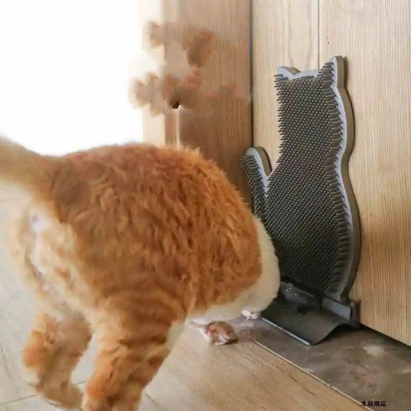 Catnip-Powered Corner Groomer - Shed Control & Massage