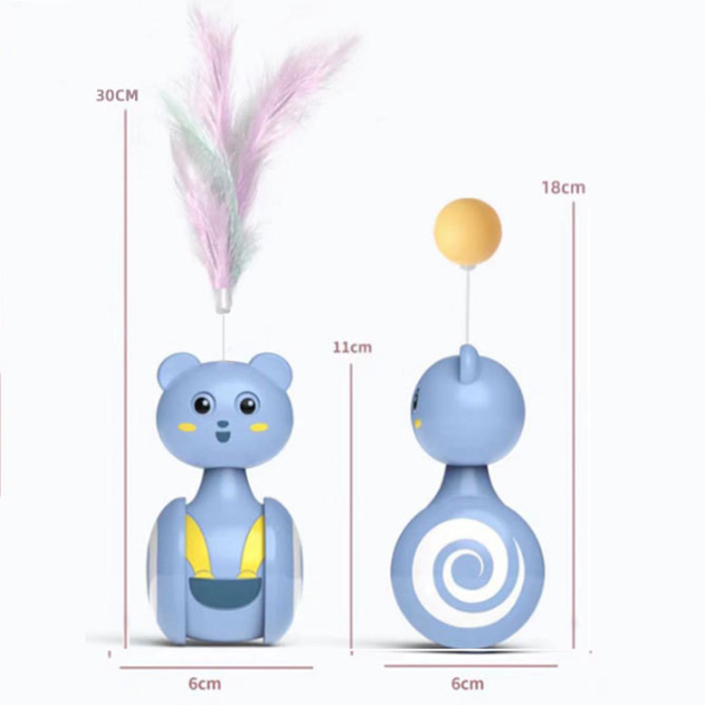 Purrchase Tumbler Feather Toy - Rolling Interactive Play