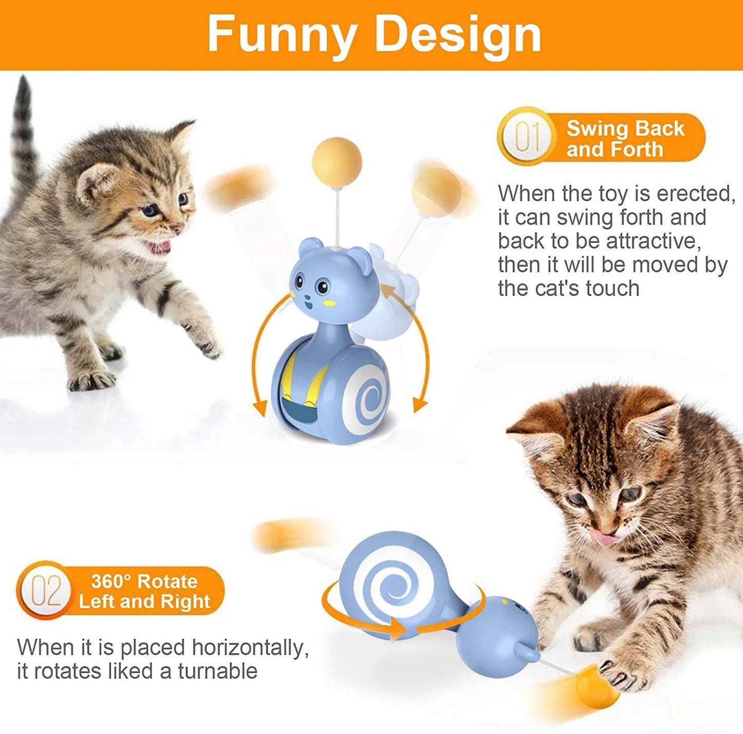 Purrchase Tumbler Feather Toy - Rolling Interactive Play