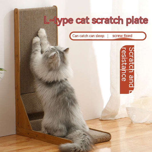 Premium Vertical Cat Scratch Board - Wear-Resistant L-Shape