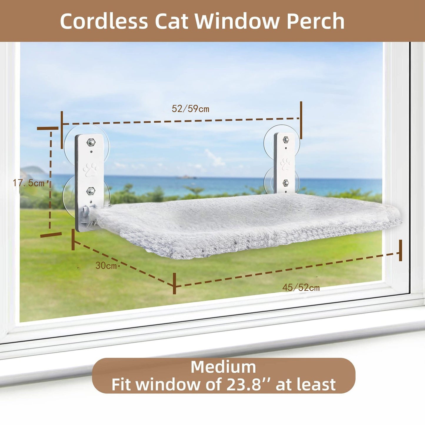 Window Cat Hammock - Cordless Suction Cup Perch