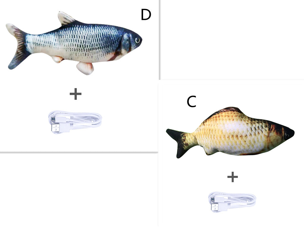 Realistic Flopping Fish Toy 30cm - No Catnip Version