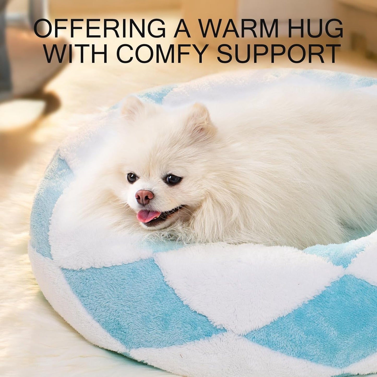 Purrchase Calming Donut Cat Bed 23in - Plush & Washable