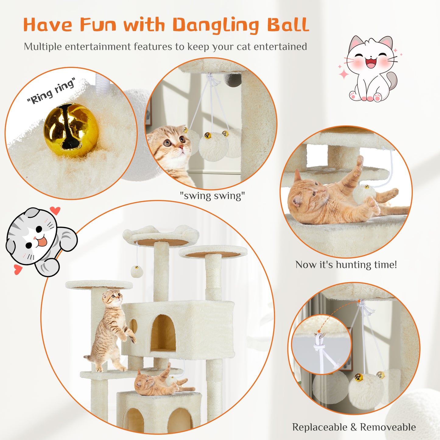 Premium Cat Tree 54in - Multi-Level Climbing Paradise