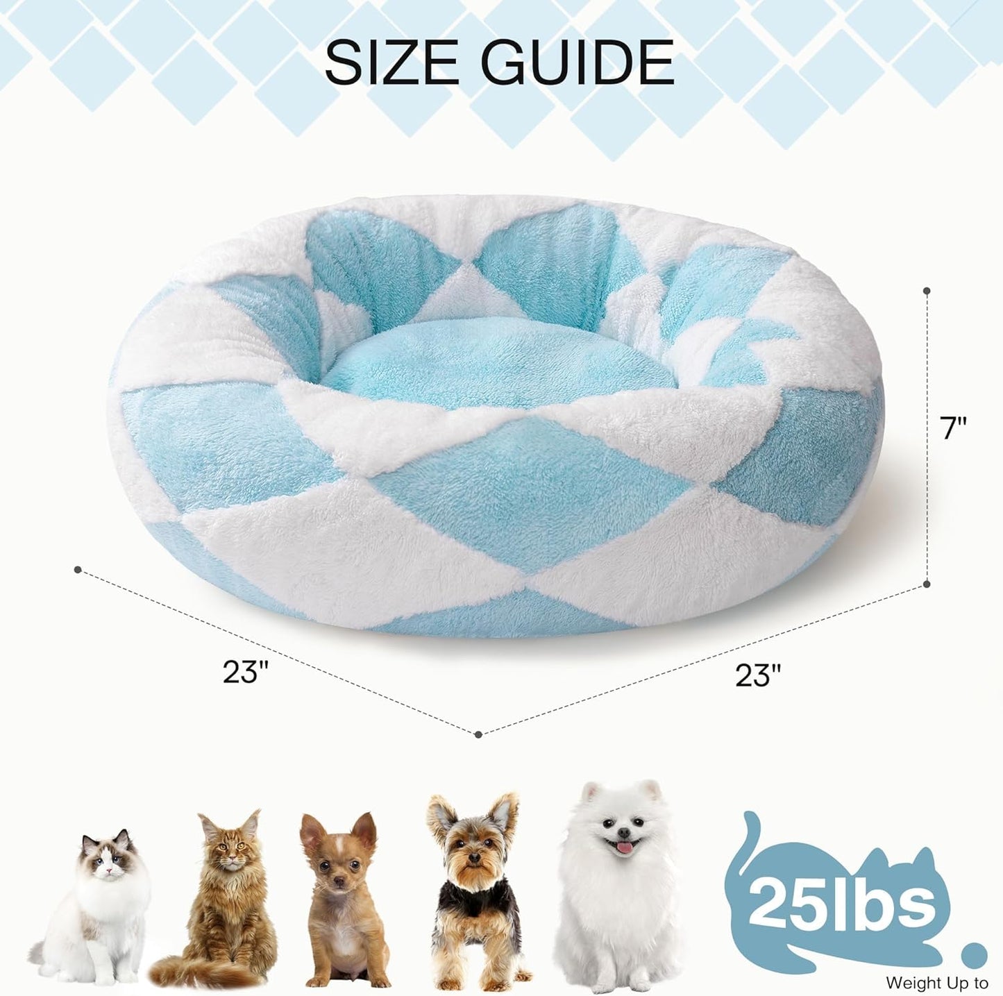 Purrchase Calming Donut Cat Bed 23in - Plush & Washable