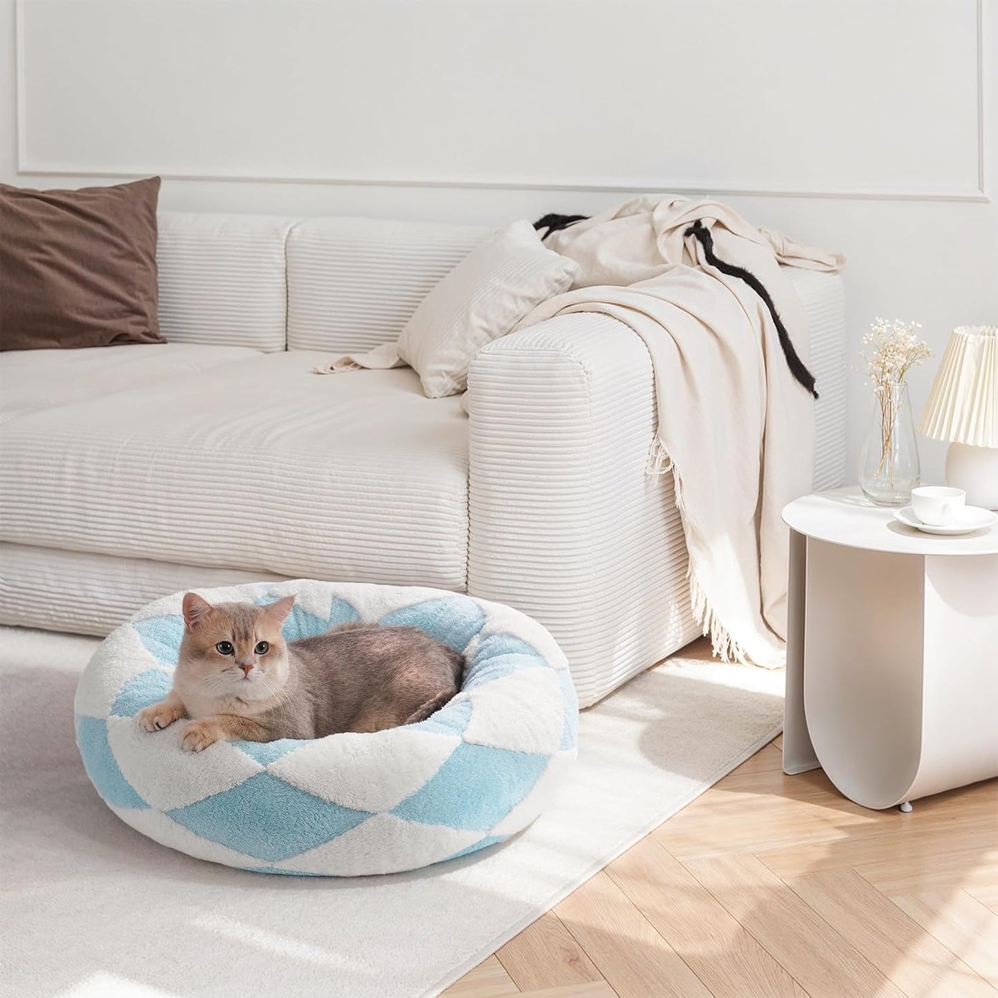 Purrchase Calming Donut Cat Bed 23in - Plush & Washable