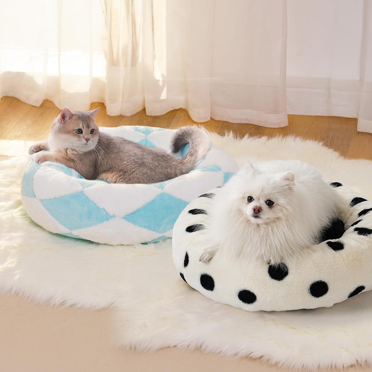 Purrchase Calming Donut Cat Bed 23in - Plush & Washable