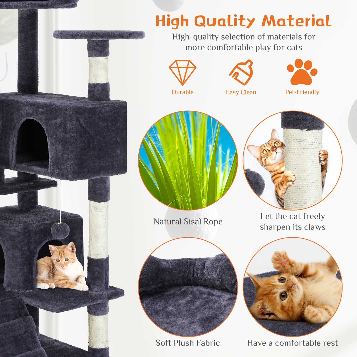 Premium Cat Tree 54in - Multi-Level Climbing Paradise