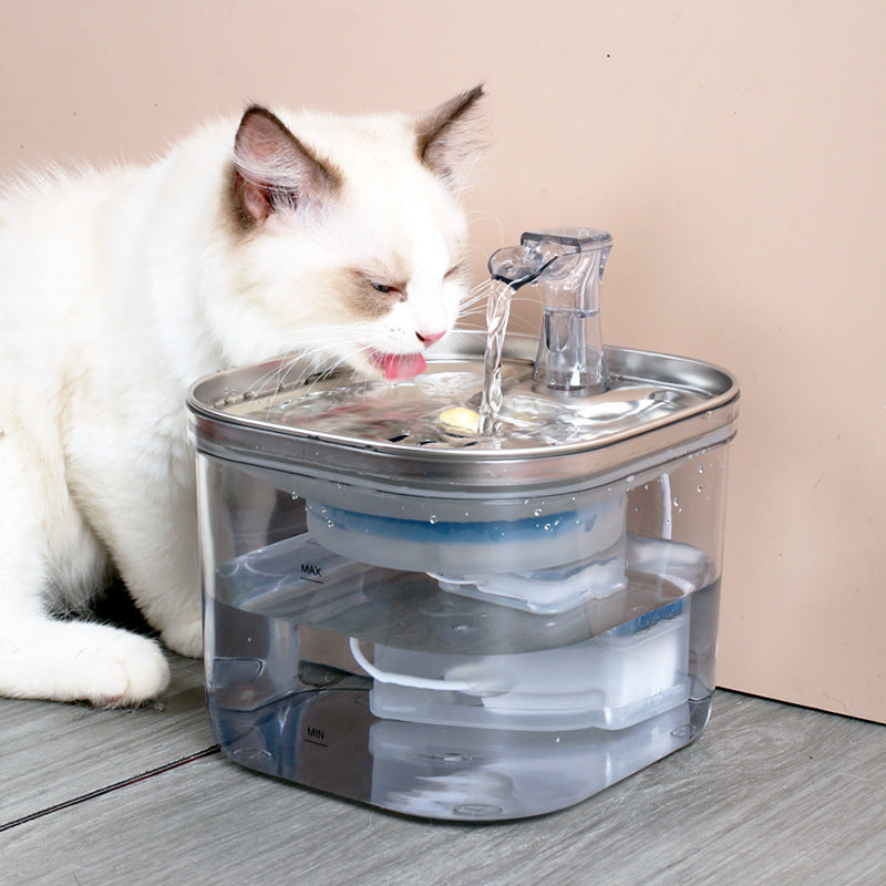 Stainless Steel Cat Fountain 2L - Ultra-Quiet Circulation