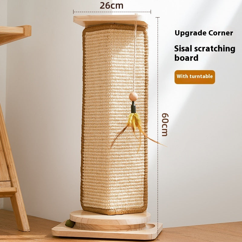 Corner Cat Scratch Board - Wear-Resistant Sisal Wood