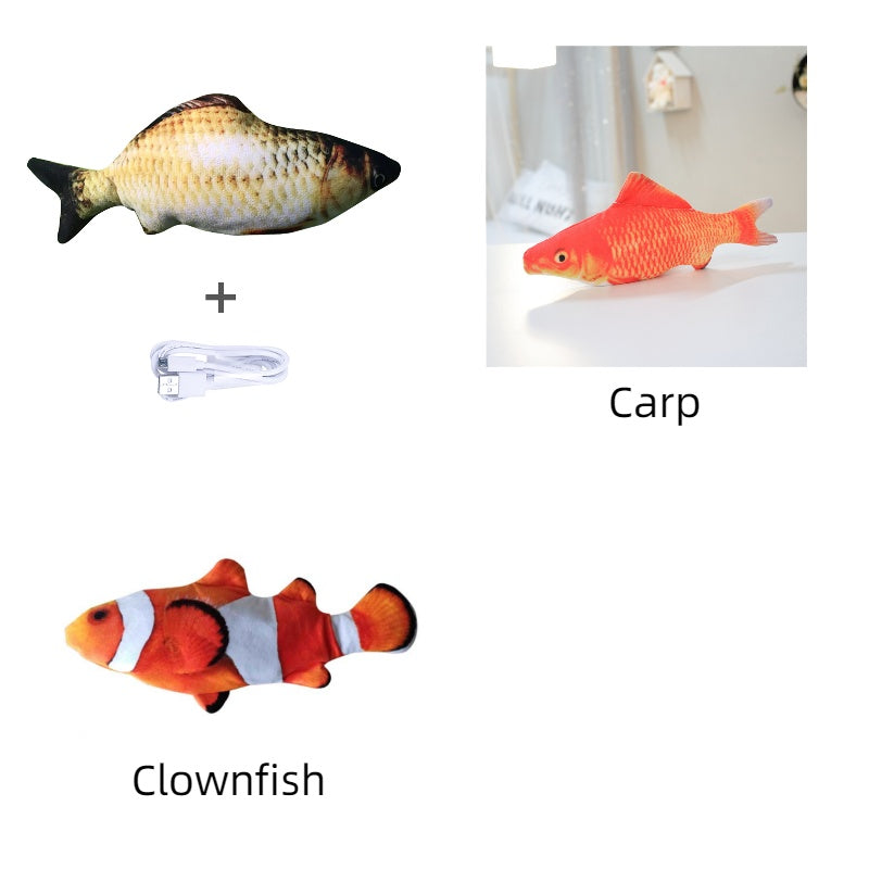 Realistic Flopping Fish Toy 30cm - No Catnip Version