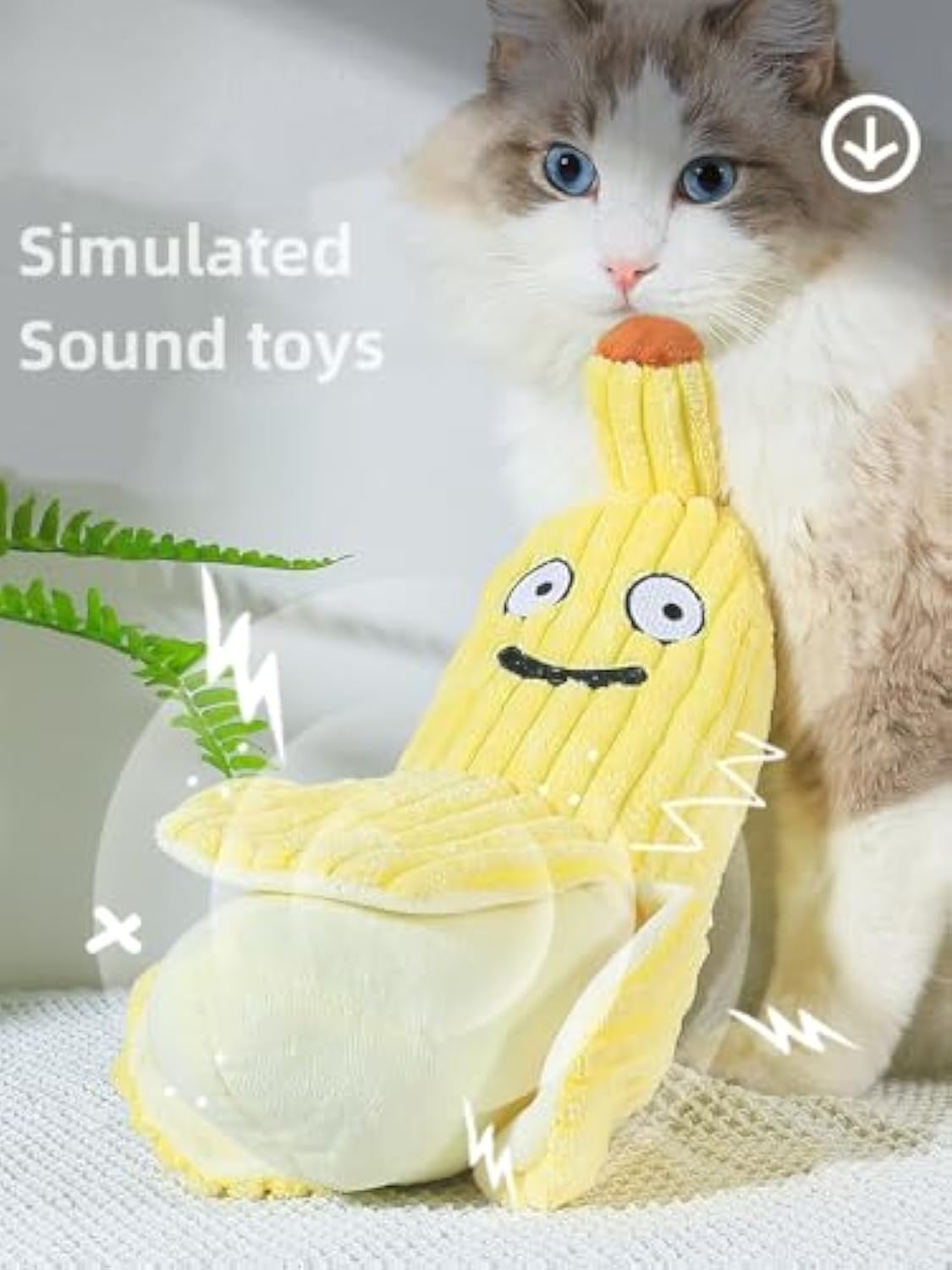 Catnip Banana Crinkle Toy - Soft Interactive Chew Fun