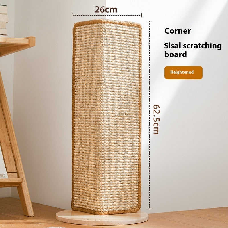 Corner Cat Scratch Board - Wear-Resistant Sisal Wood