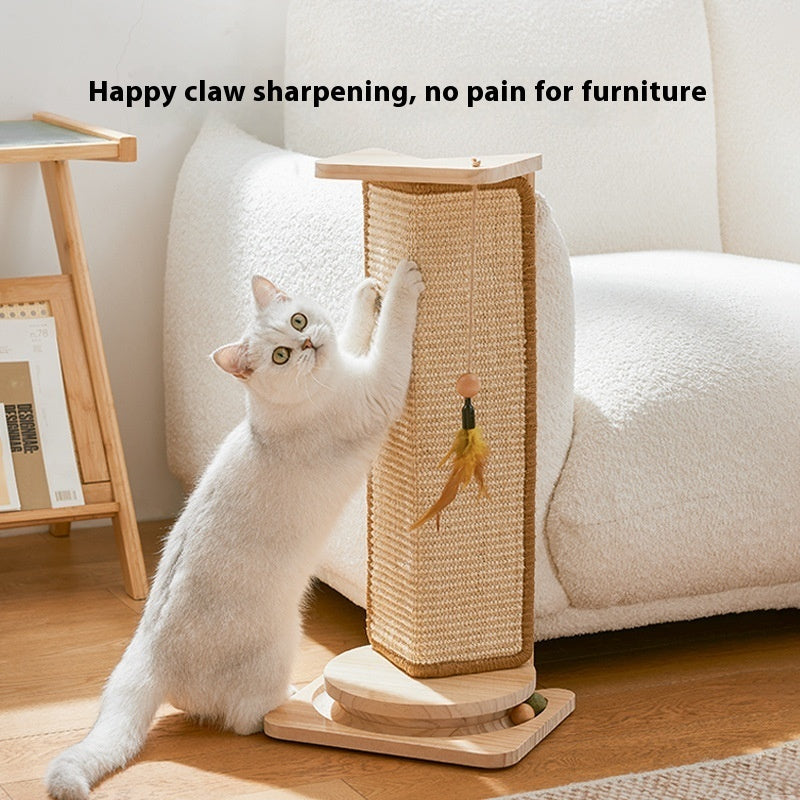 Corner Cat Scratch Board - Wear-Resistant Sisal Wood
